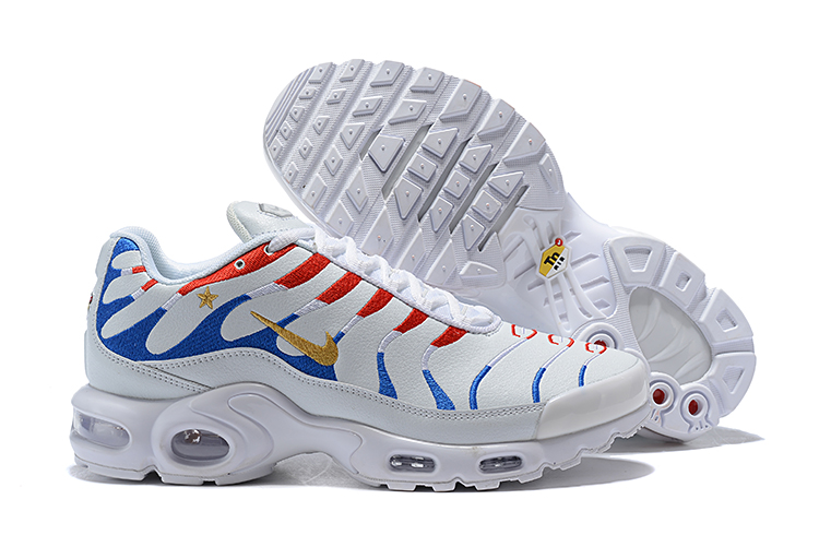 2018 Women Nike Air Max TN Plus White Red Blue Shoes - Click Image to Close